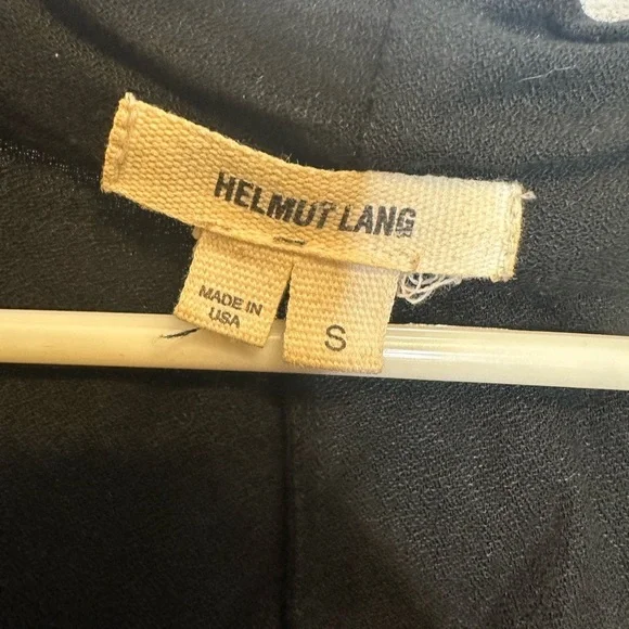 Helmut Lang Black Fold Over Draped Viscose-Blend Top long sleeve size small - Picture 11 of 12